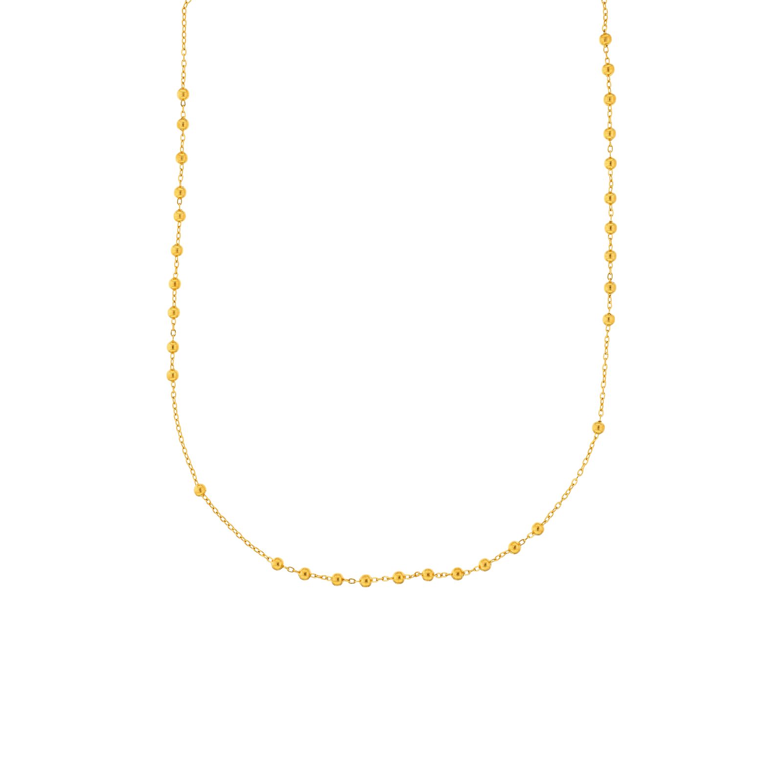 Collier Callas Acier chaîne Forçat et boules 45 plus 5 centimètres