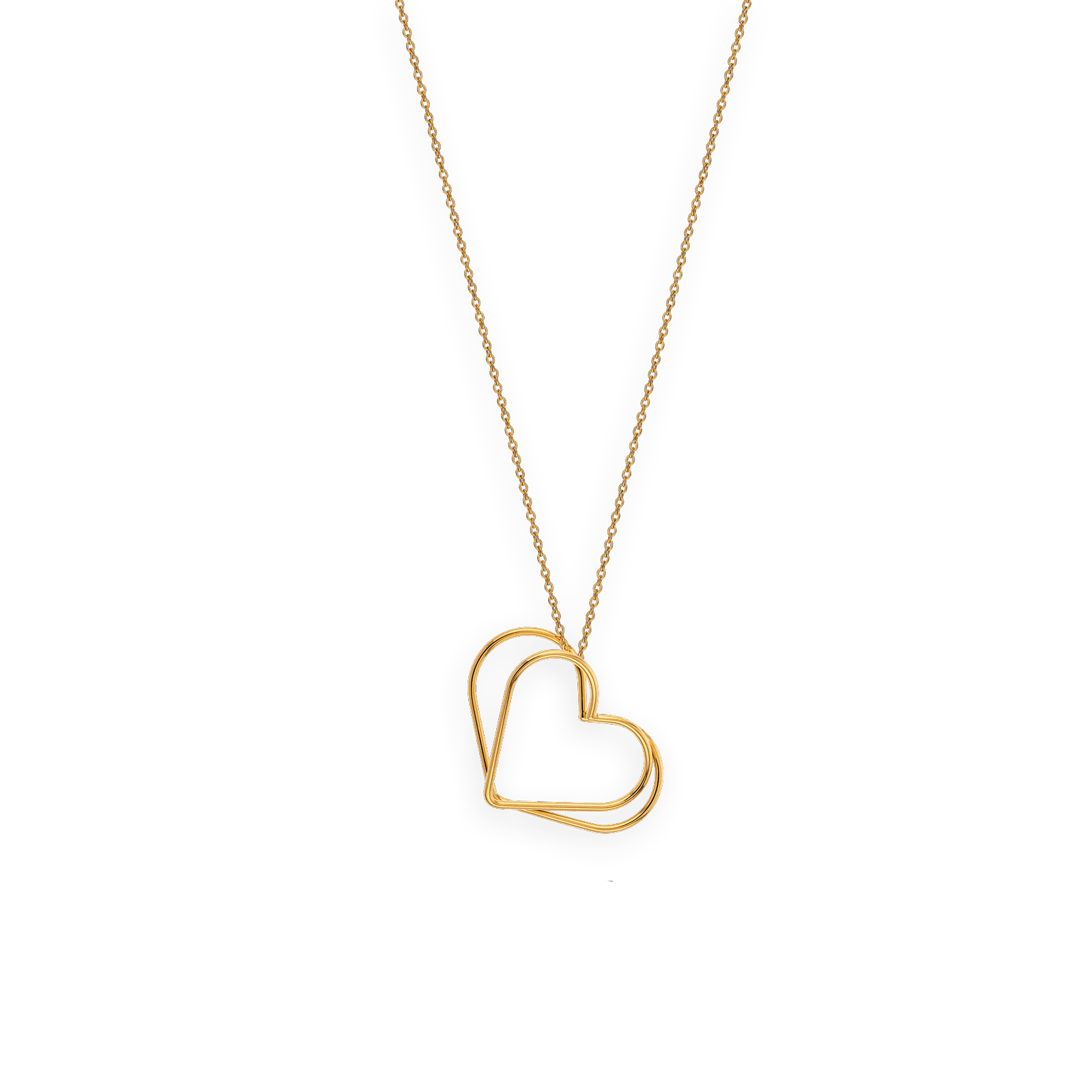 Collier acier cœur double