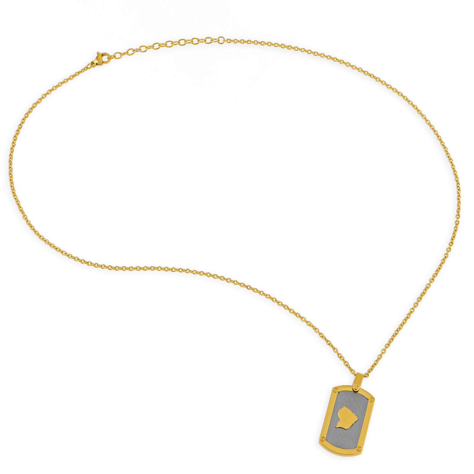 Collier acier bicolore carte de la Guyane