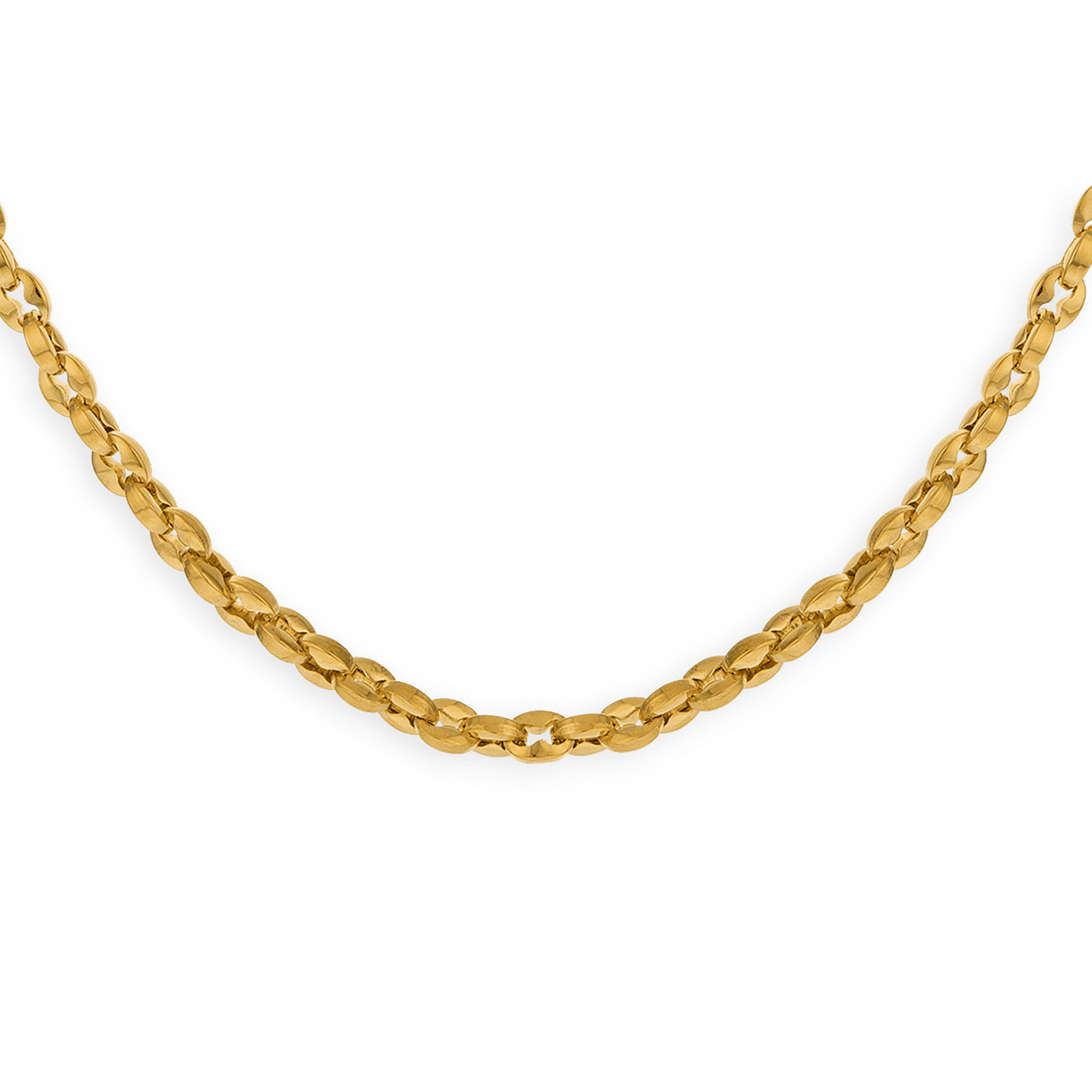 Collier acier maille grain de café