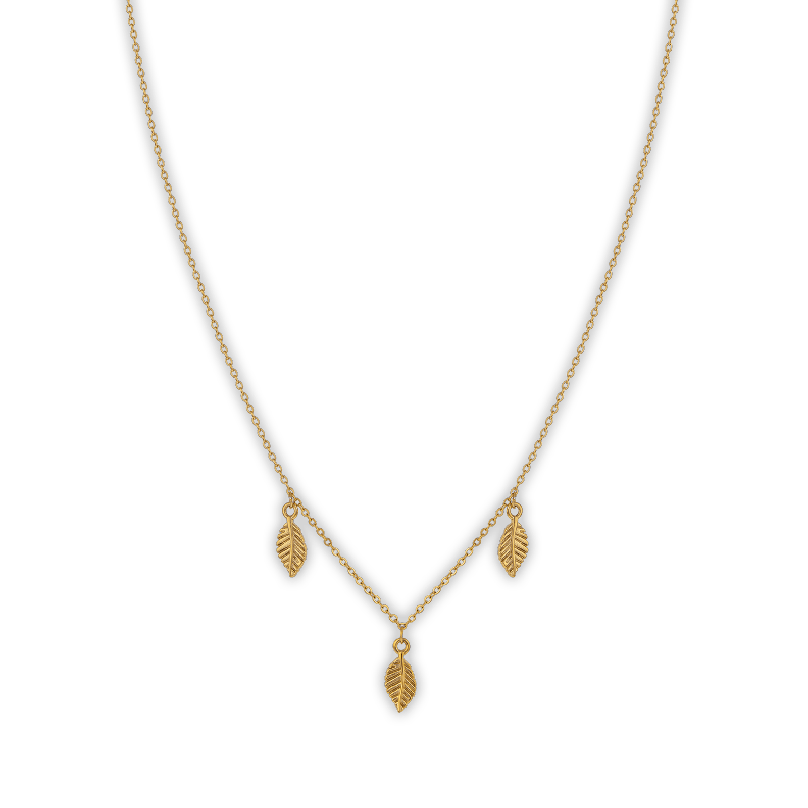 Collier Acier Jaune Feuilles