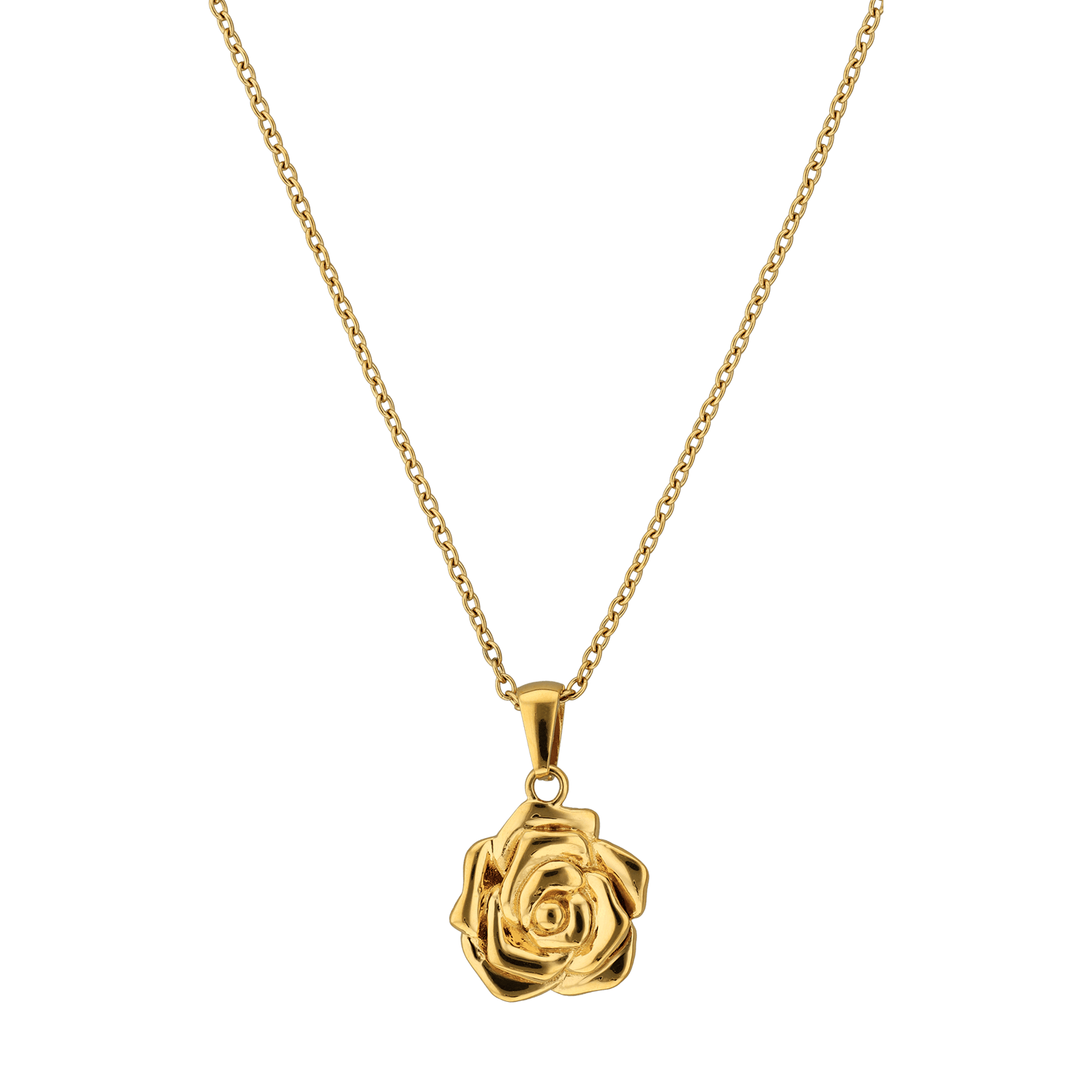 COLL ACIER PEND ROSE 45+5CM