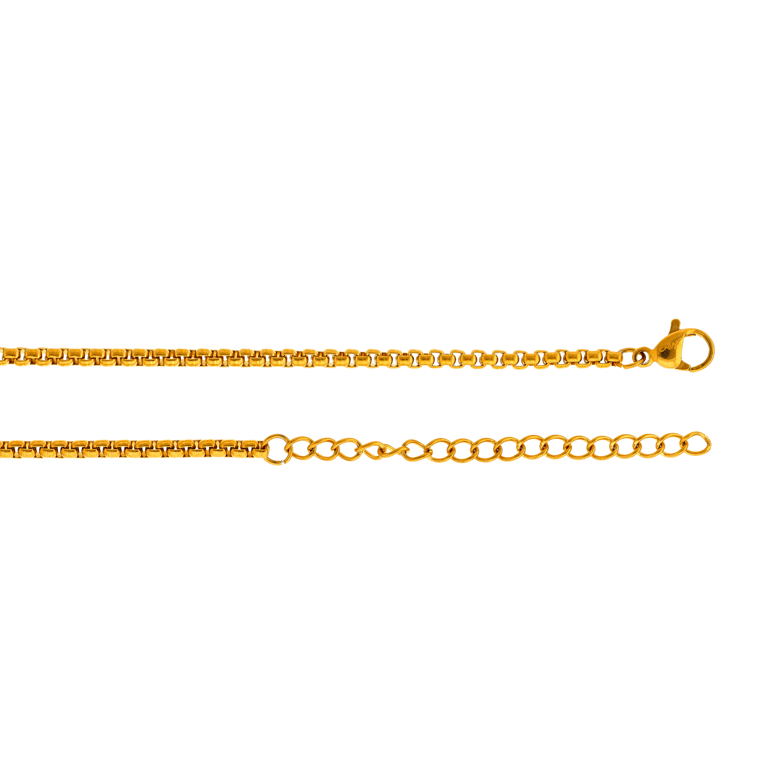 collier callas acier pendentif épée sertie oxyde de zirconium 60 plus 5 mm doré