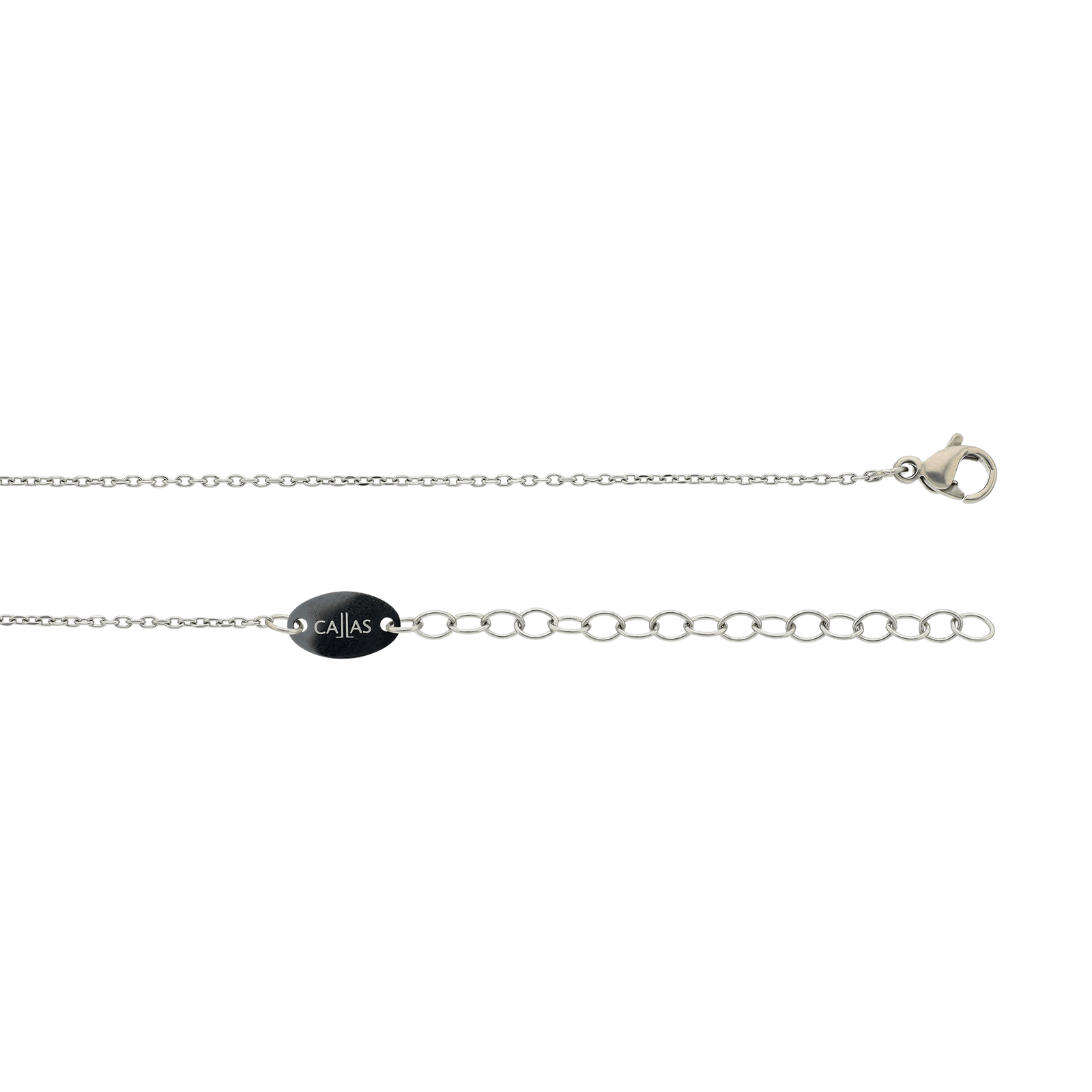 Collier Callas Acier Pendentif feuille 40 plus 5 centimètres