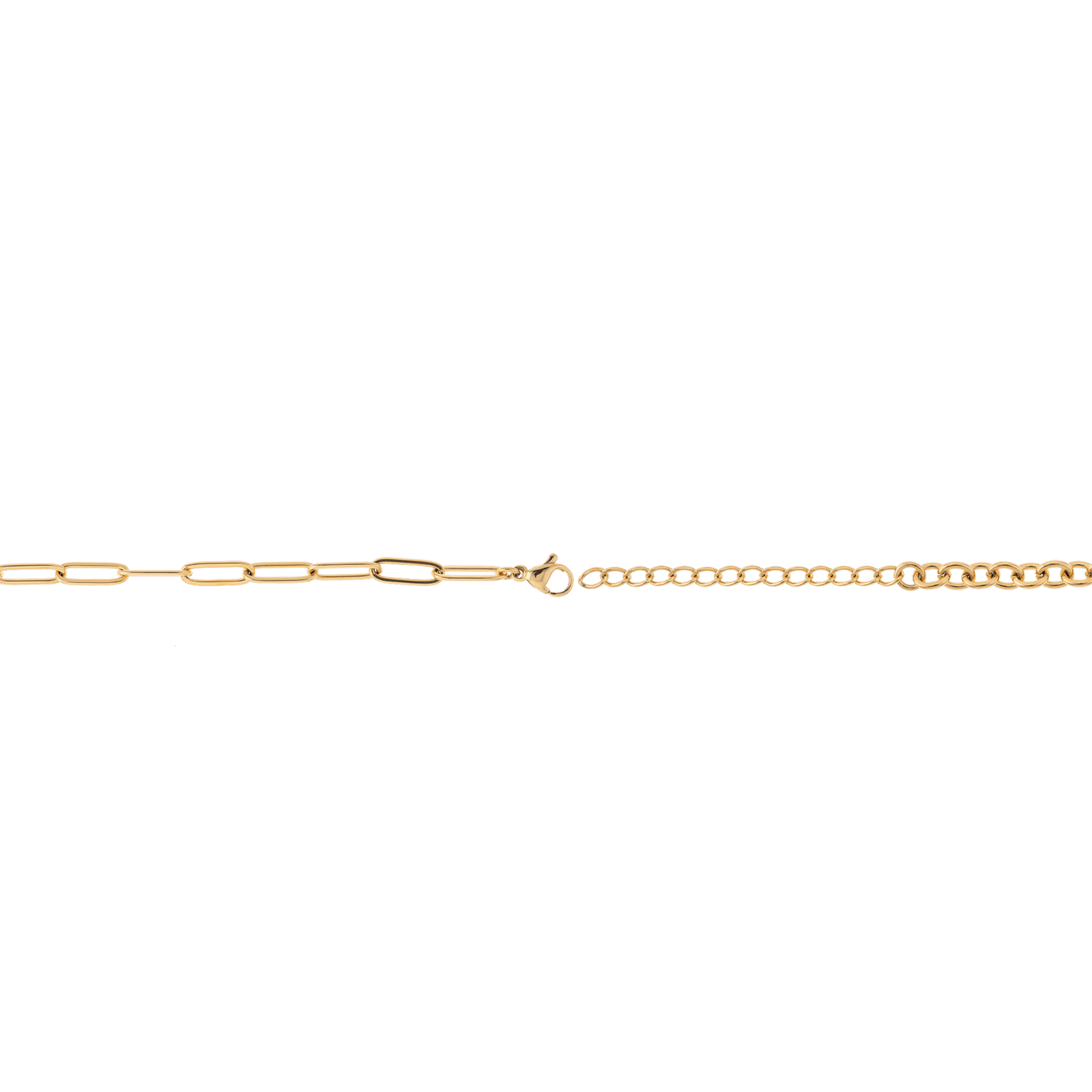 Collier Acier Jaune Deux Mailles Médaille Cristal