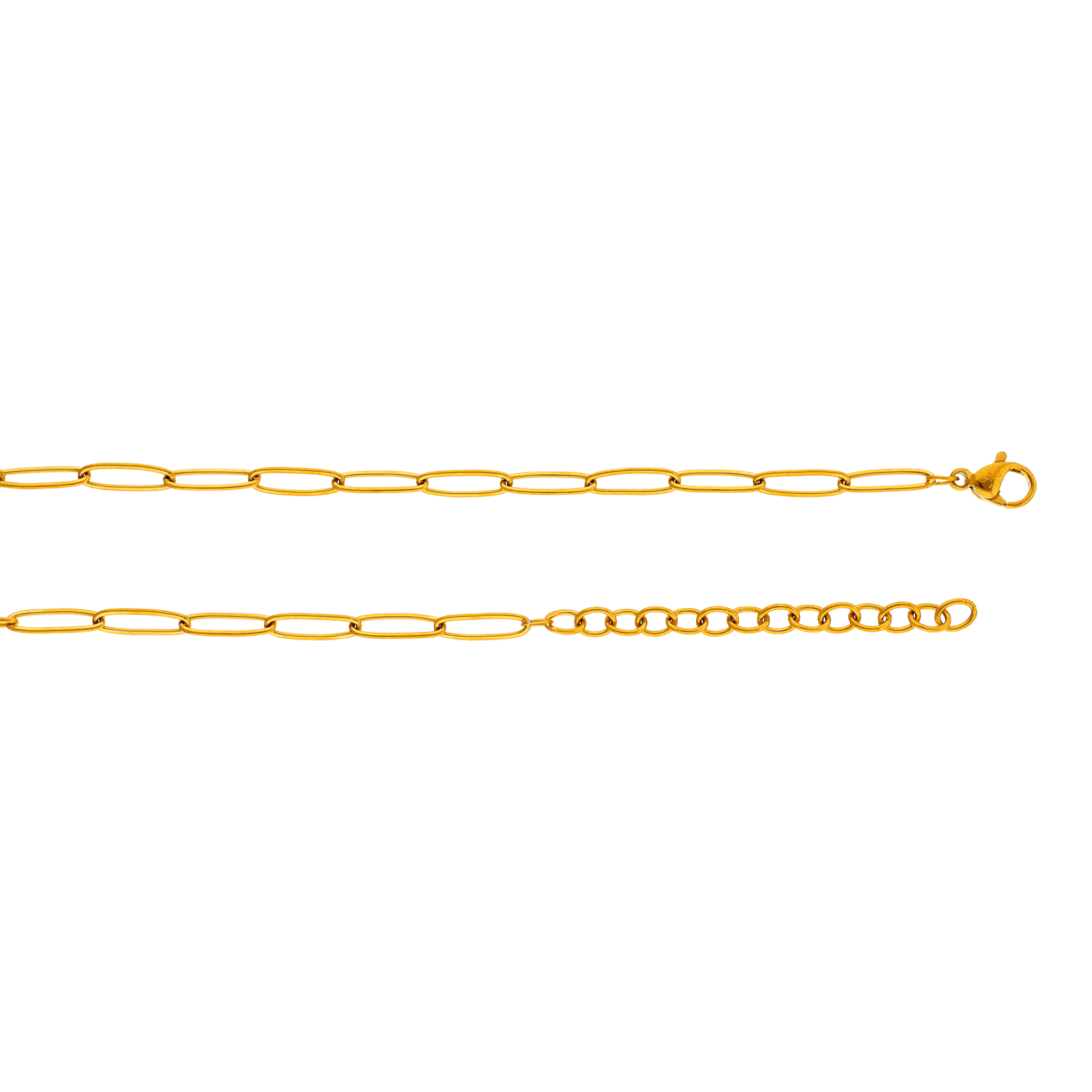 Collier Callas double chaîne fantaisie Centre coeur ajouré 45 plus 5 centimètres Acier doré