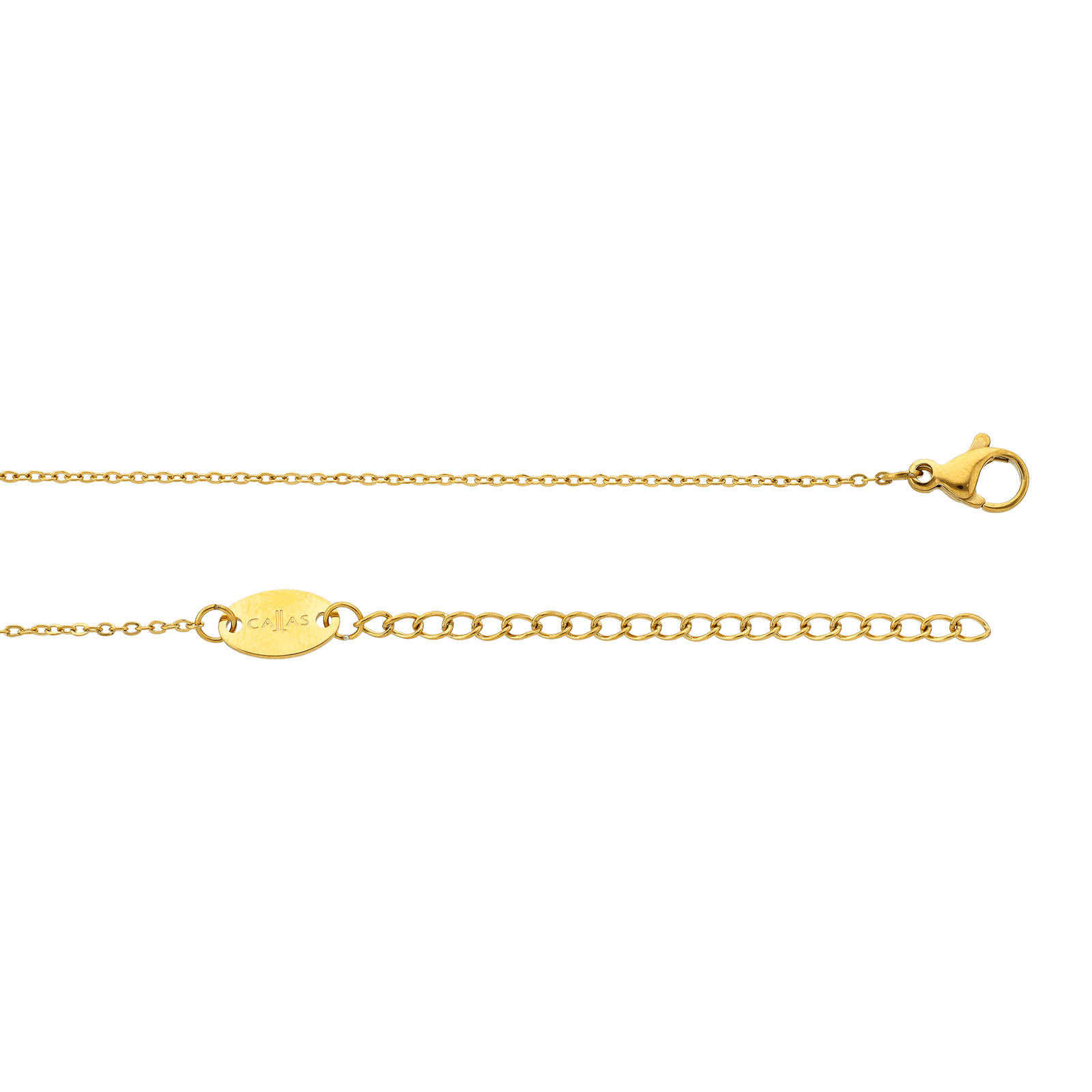 collier callas acier doré pendentif y 2 étoiles lisse et oxyde de zirconium 40 plus 5 mm
