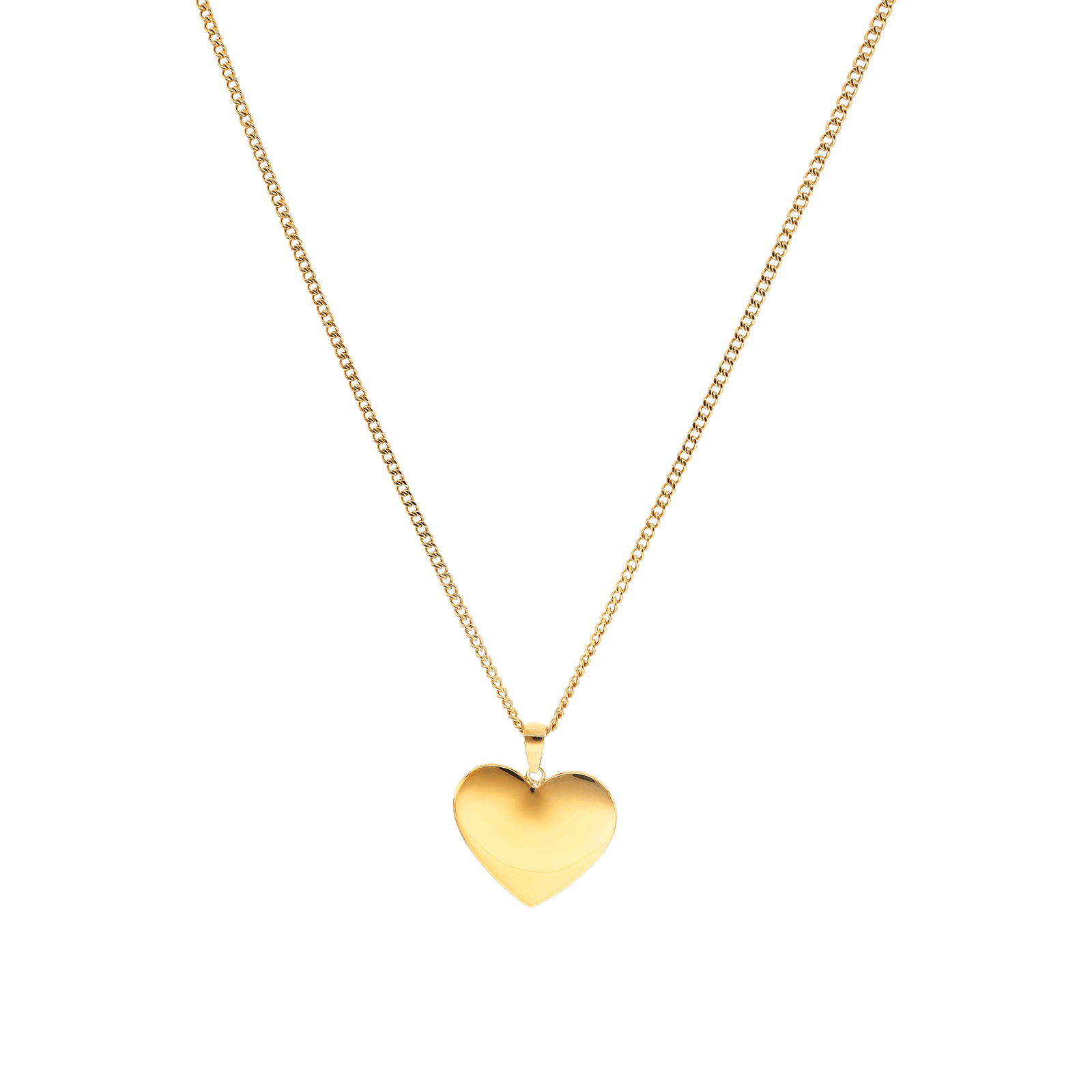 Collier Cœur 25*29mm 45A50cm Acier Jaune