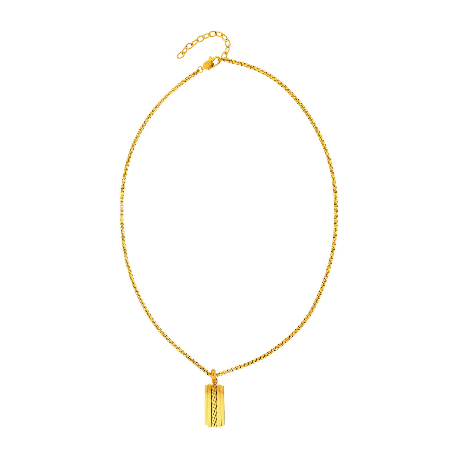 Collier Callas Acier doré Pendentif Plaque Centre câble 50 plus 5 centimètres