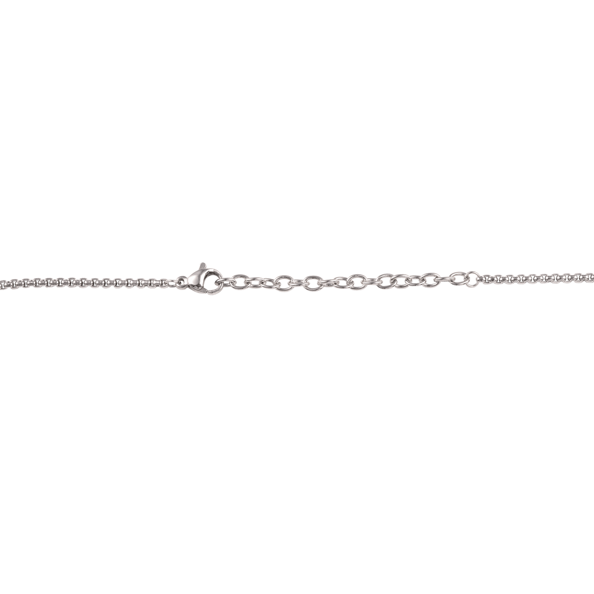 Collier Acier Drapeau Guyane 21*37mm Avec Bélière Email Multicolore Chaîne 2mm 50 à 55cm