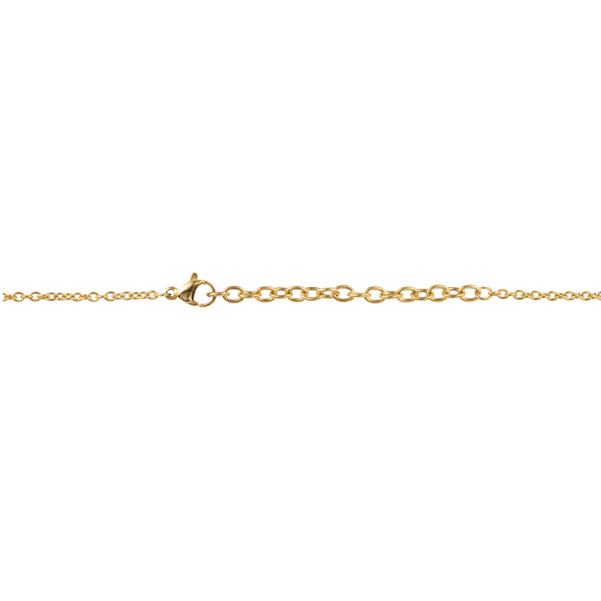 Collier AcierJaune Carte Guadeloupe 32*28mm Avec Bélière Multicolore Chaîne 2mm 50 à 55cm