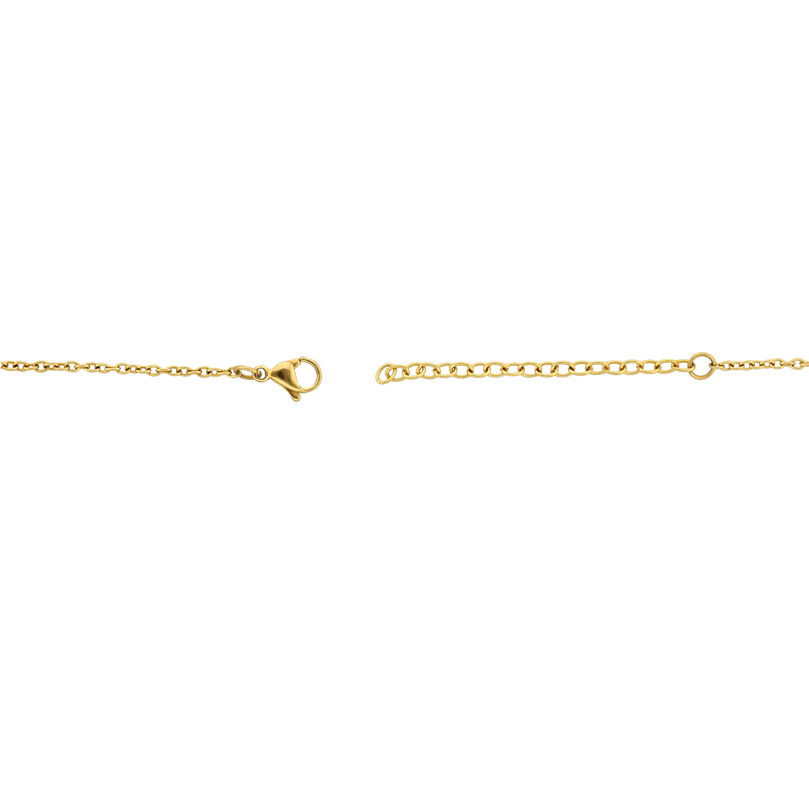 Collier Callas Acier doré Chaîne Forçat Pendentif anneau large Oxyde de Zirconium