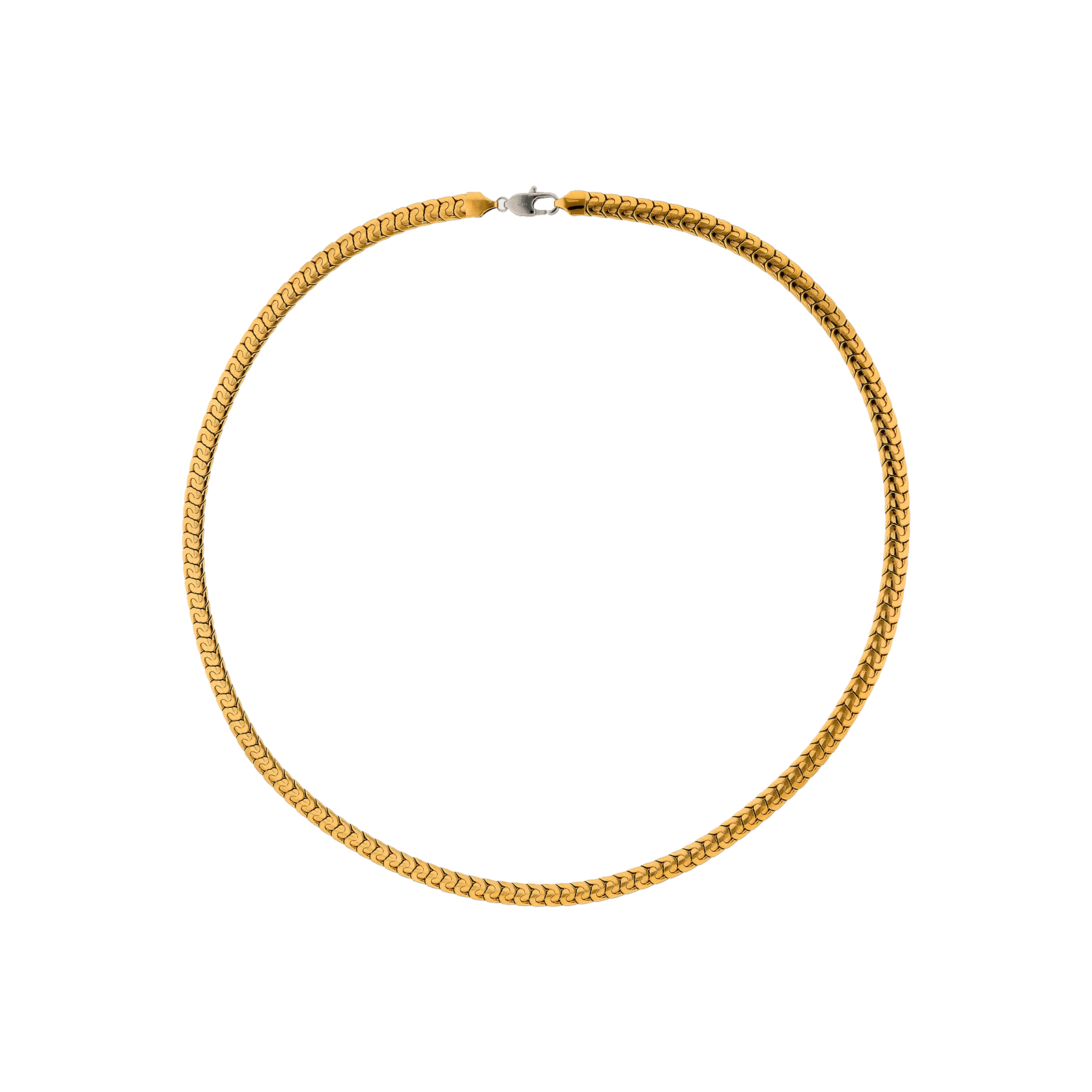 Collier Callas Acier doré maille Homme 61 centimètres