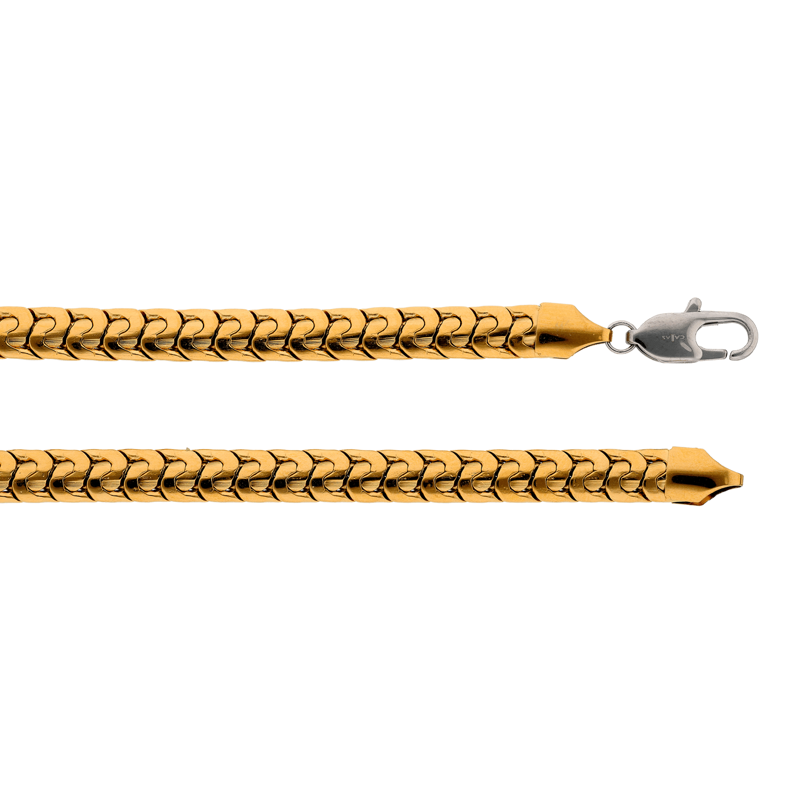 Collier Callas Acier doré maille Homme 61 centimètres