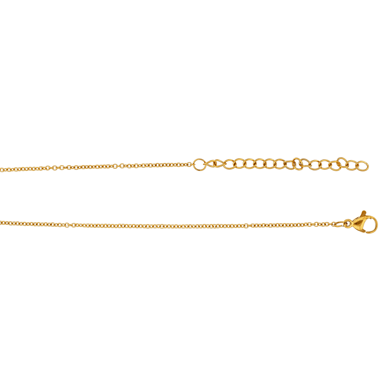Collier Callas Acier doré Pendentif Pastilles brossées 40 plus 5 centimètres