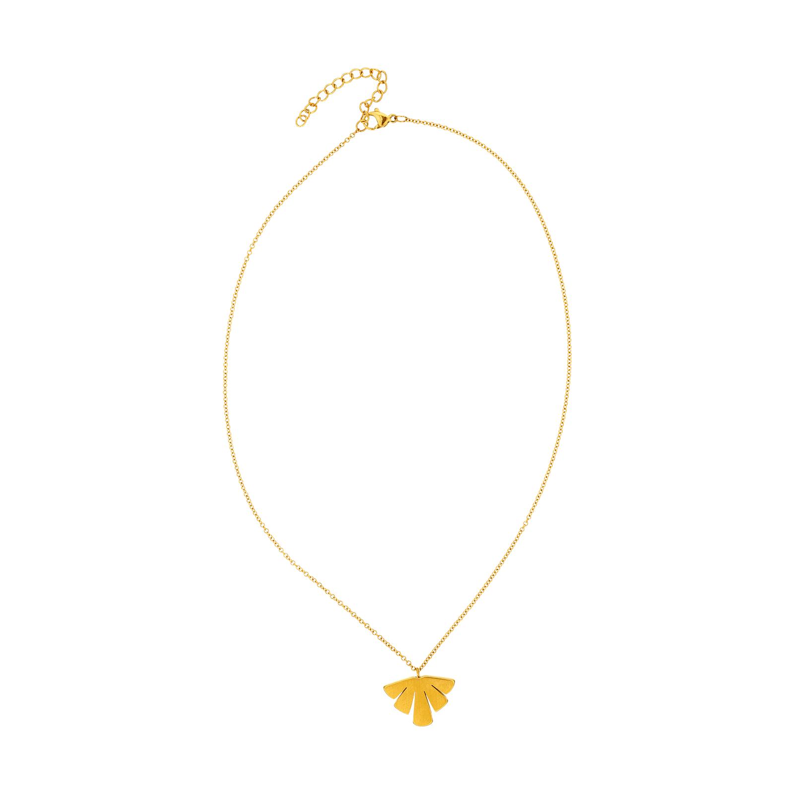 collier callas acier doré pendentif fantaisie brossé 40 plus 5 mm