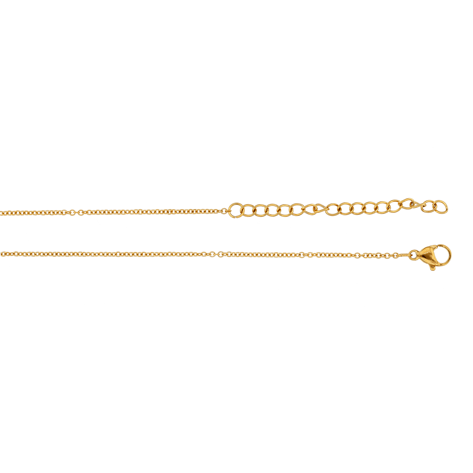 collier callas acier doré pendentif fantaisie brossé 40 plus 5 mm