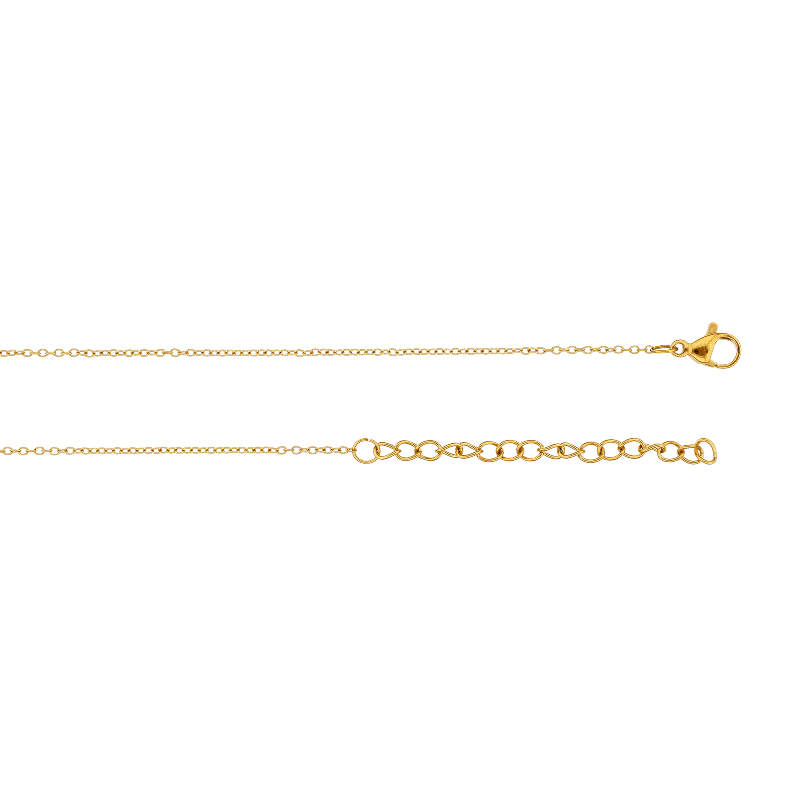 collier callas acier doré pampille 7 étoiles 40 plus 5 mm