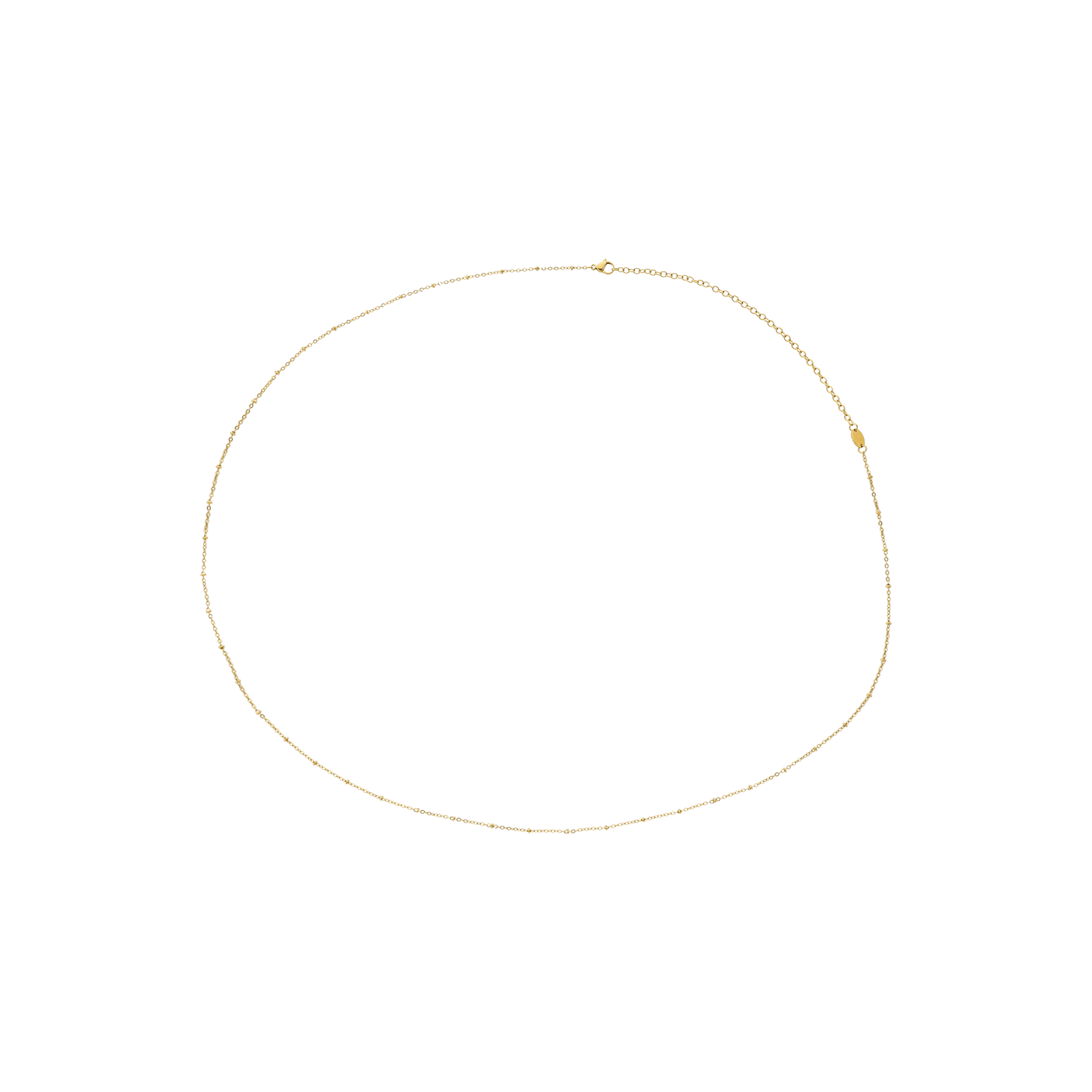 Chaine de taille Callas Acier Petites Boules 80 plus 15 centimètres