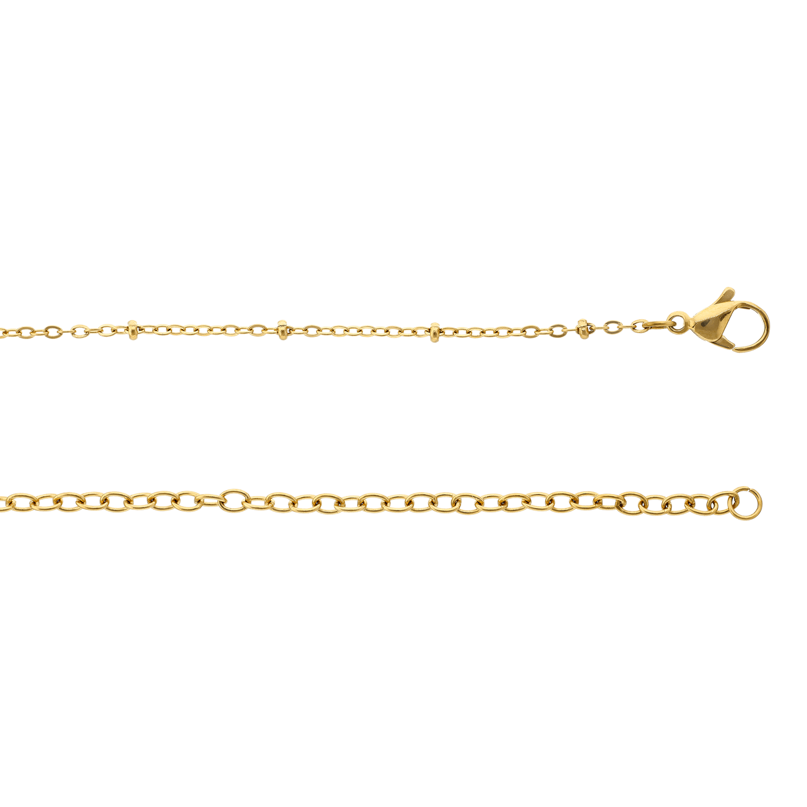 Chaine de taille Callas Acier Petites Boules 80 plus 15 centimètres