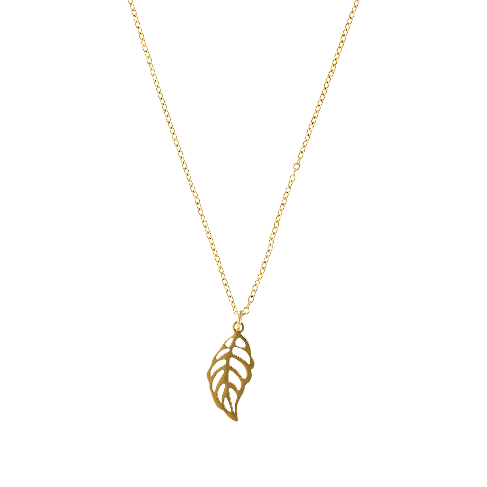 Collier Callas Acier doré feuille ajouré