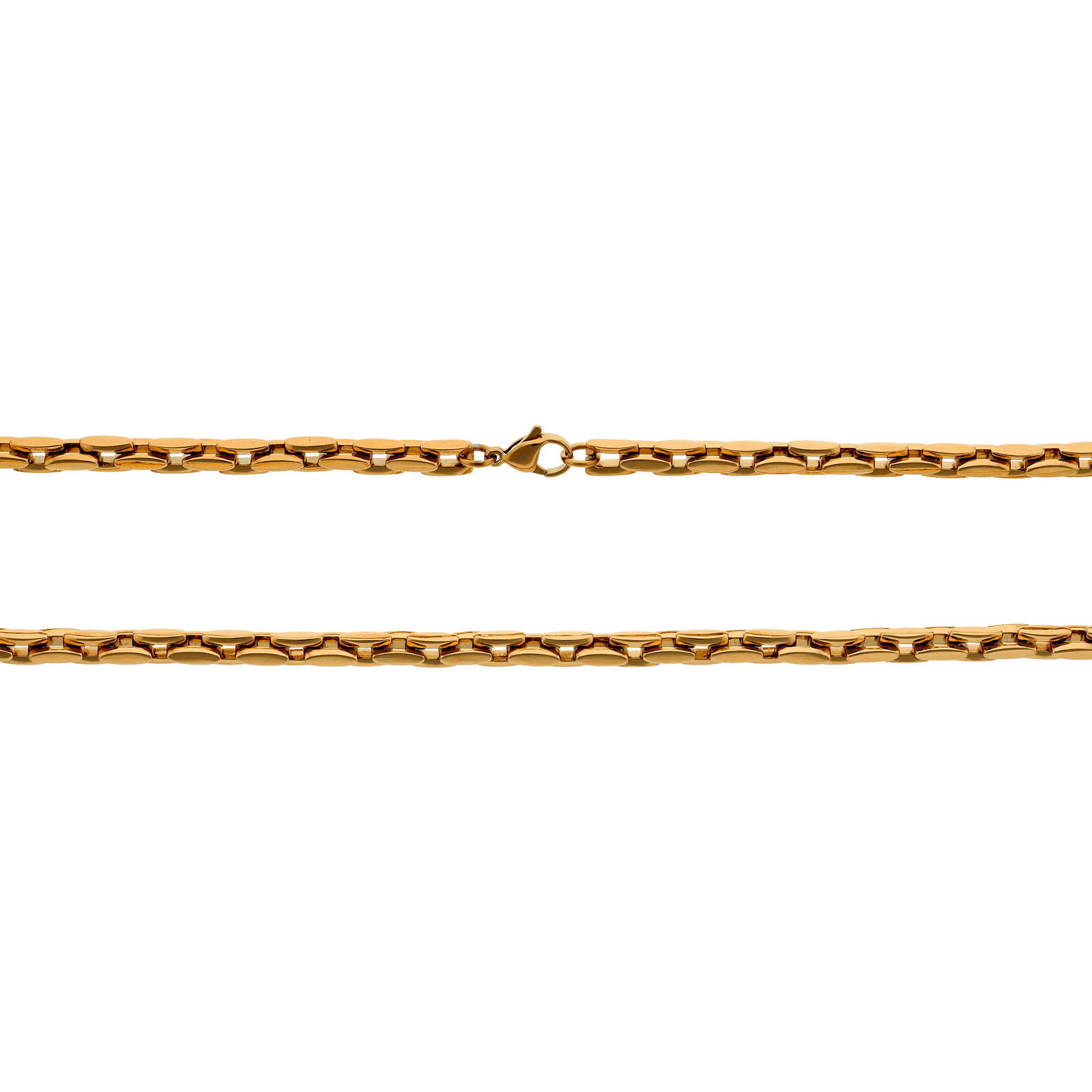 collier callas acier doré maille homme 56 mm