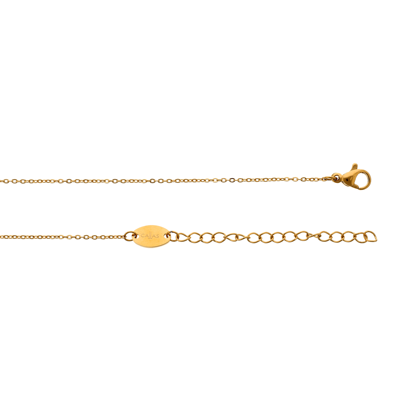 collier callas acier doré pendentif coeur ajouré motif 40 plus 5 mm tag