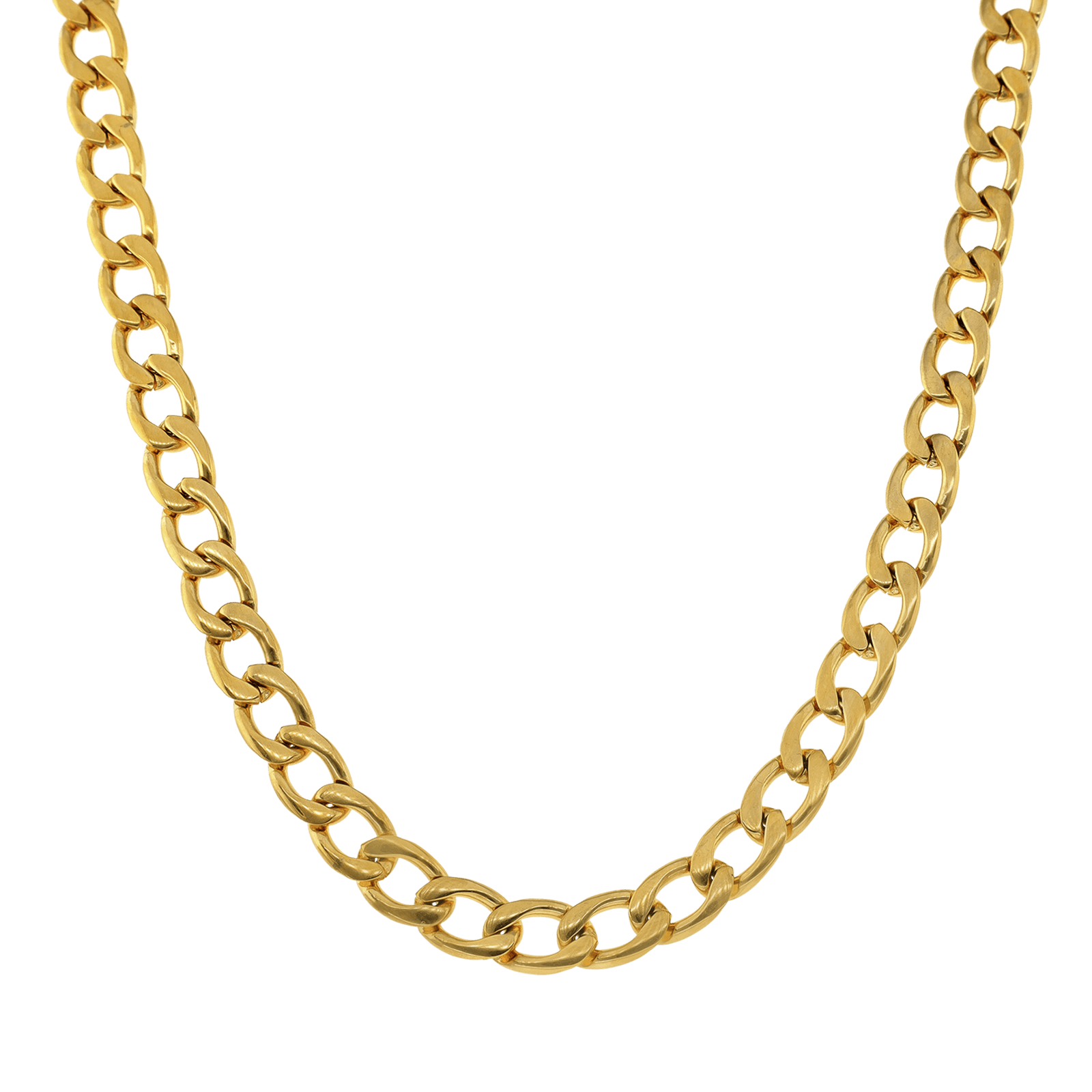 Collier Callas Gourmette 60 centimètres Acier doré