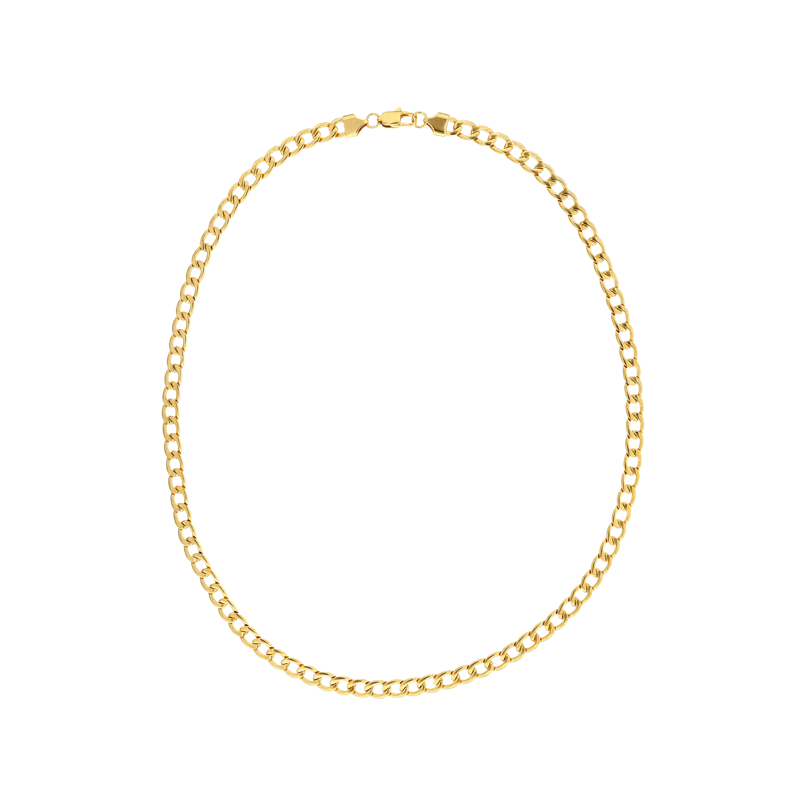 Collier Callas Gourmette 60 centimètres Acier doré
