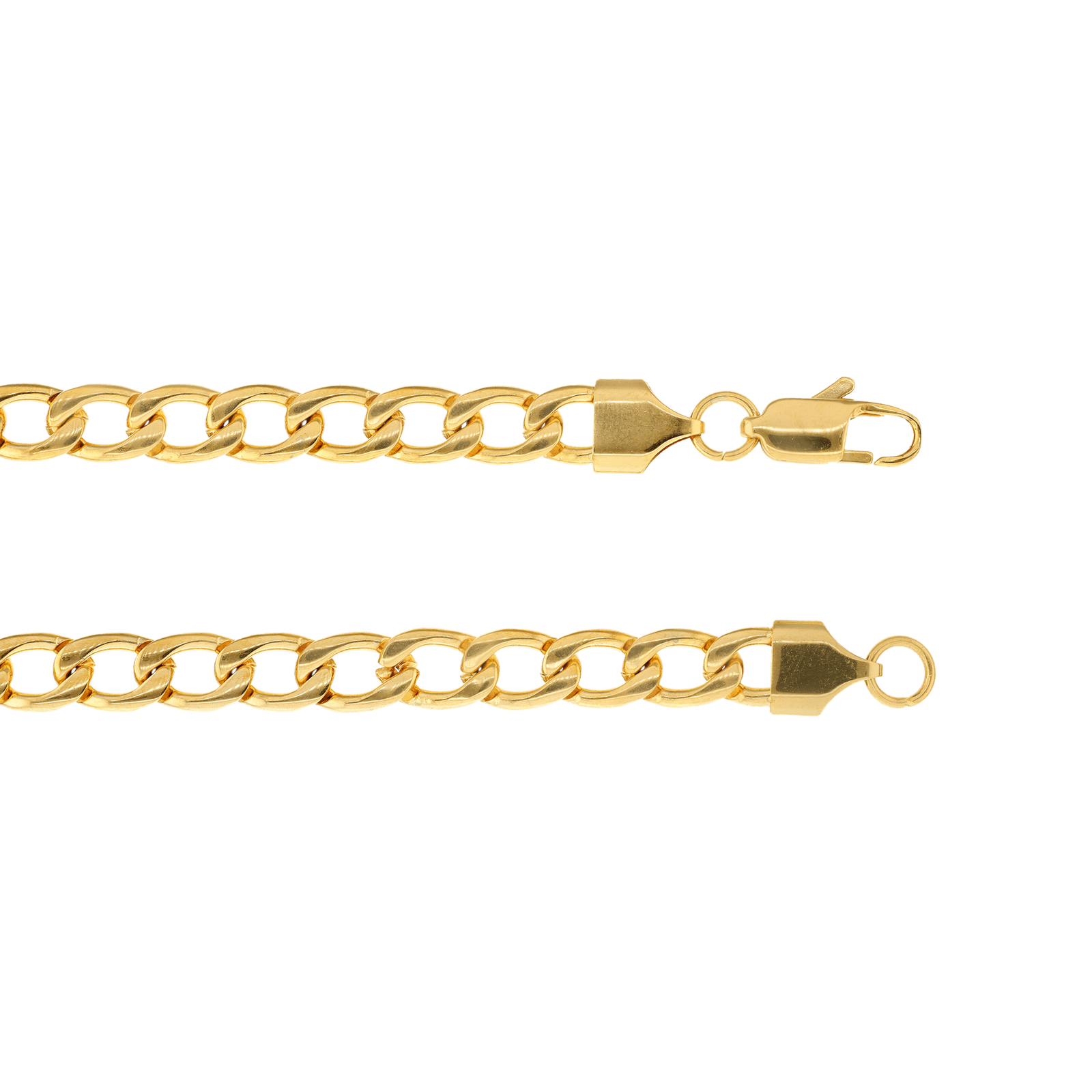 Collier Callas Gourmette 60 centimètres Acier doré