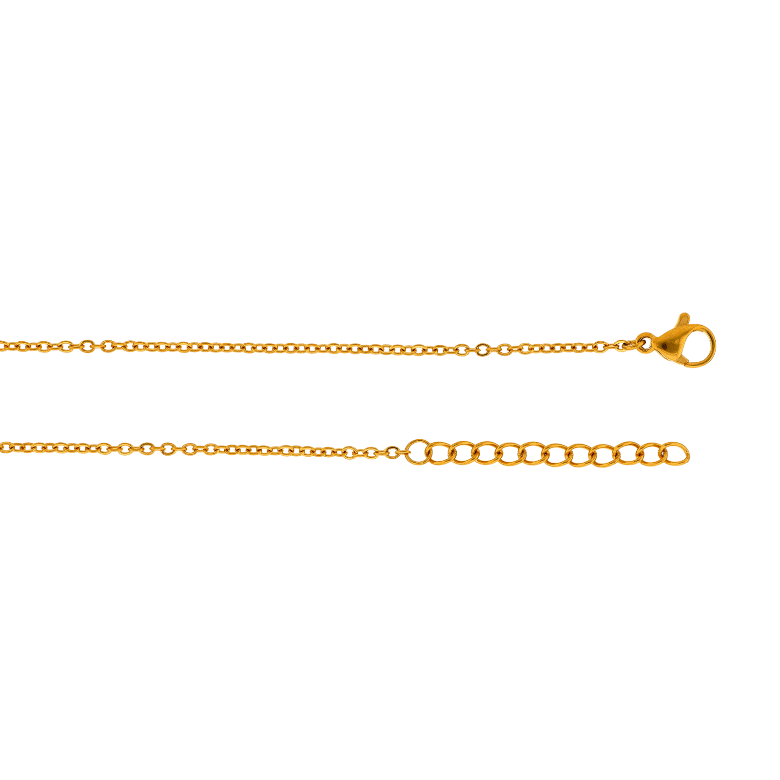 collier callas avec pendentif boule acier et cristal doré 42 plus 3 mm