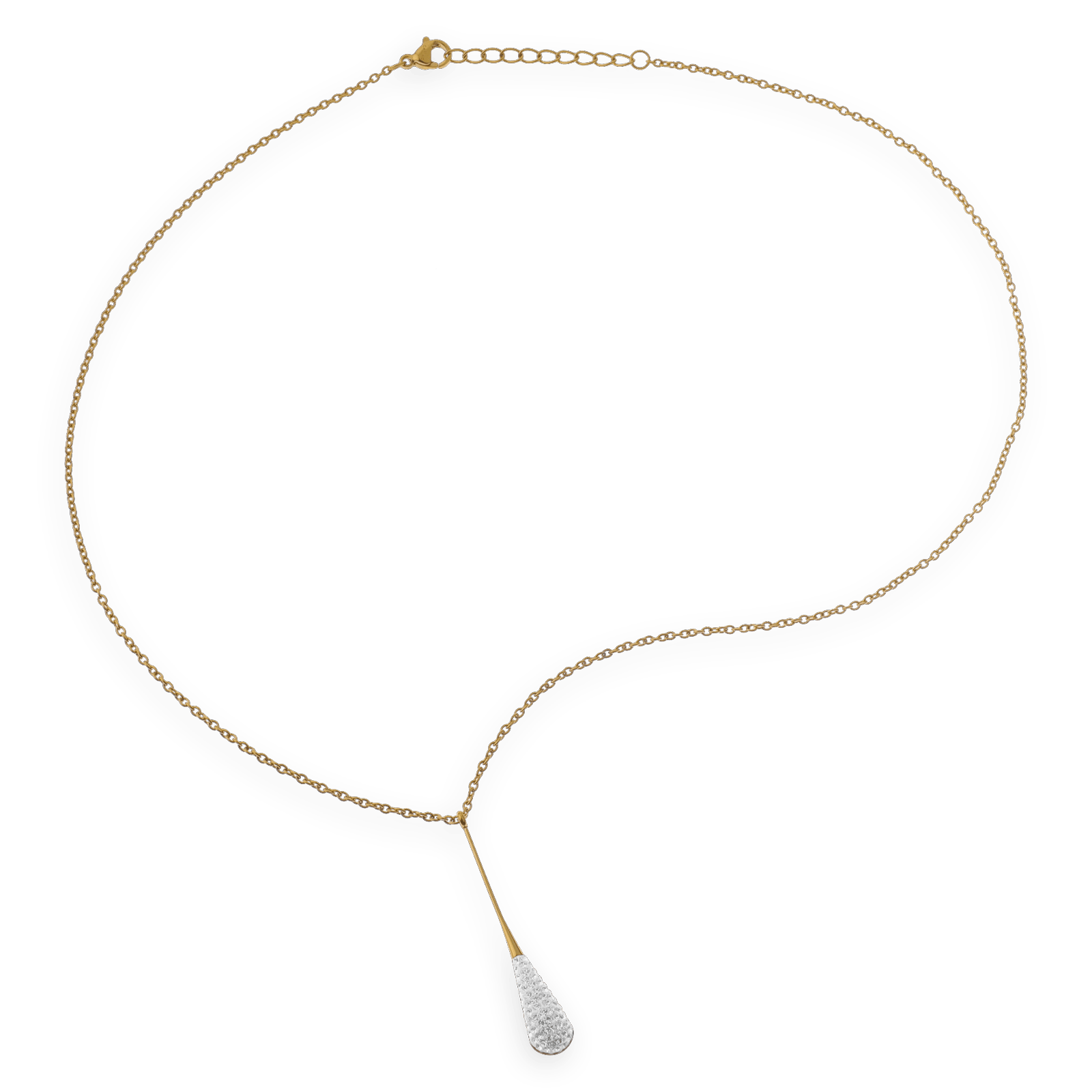 Collier chaîne motif goutte de cristal