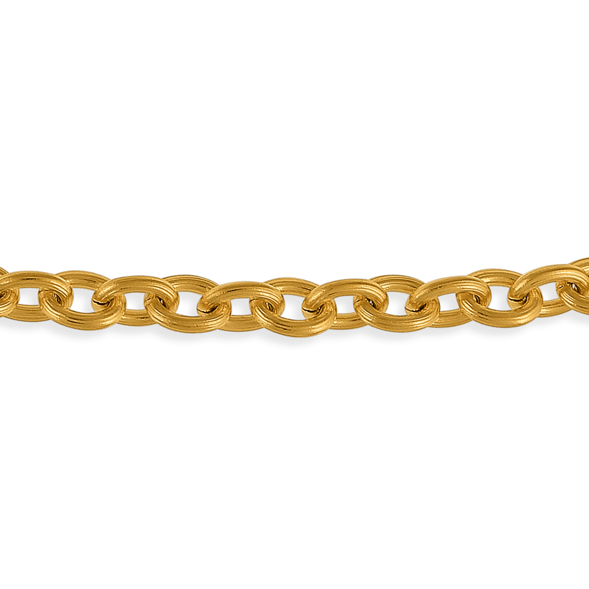 Collier Acier Jaune Maille Forçat Antillais 9mm 50cm