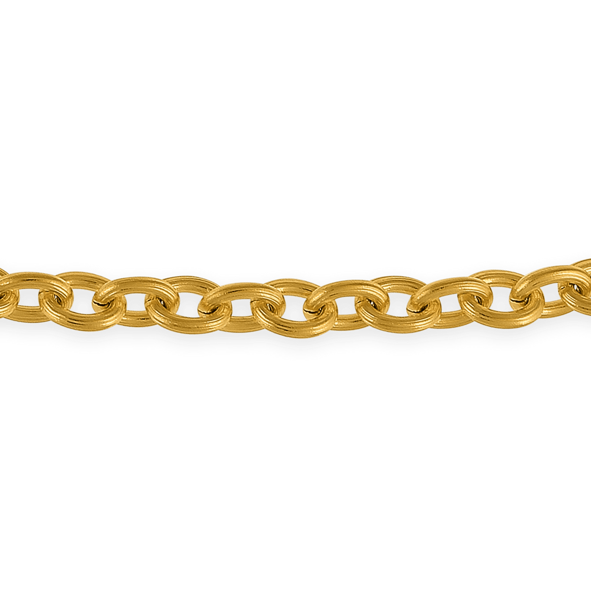 Collier Acier Jaune Maille Forçat Antillais 9mm 70cm