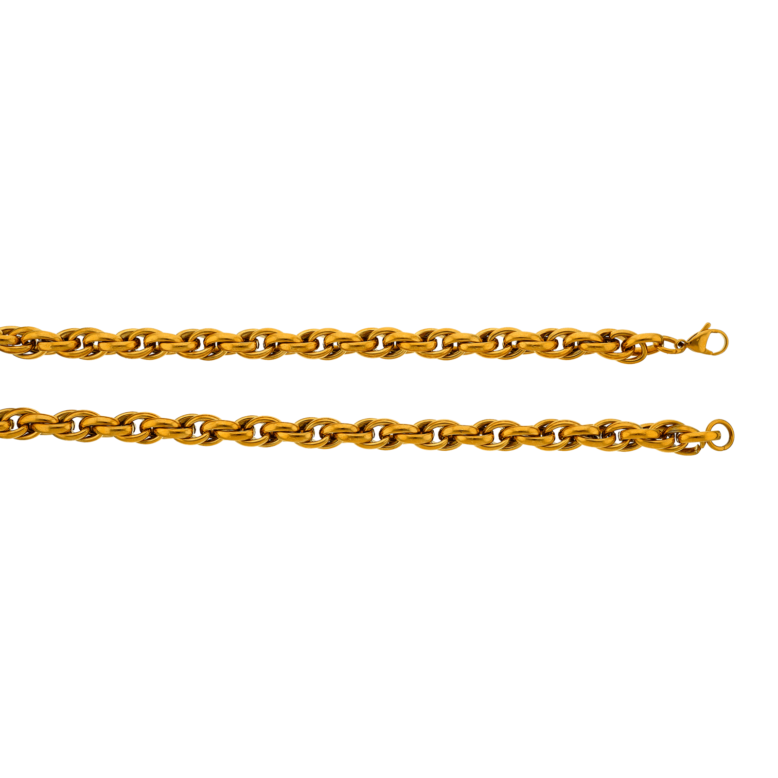 collier acier doré maille triple largeur 9.4 mm 56 mm