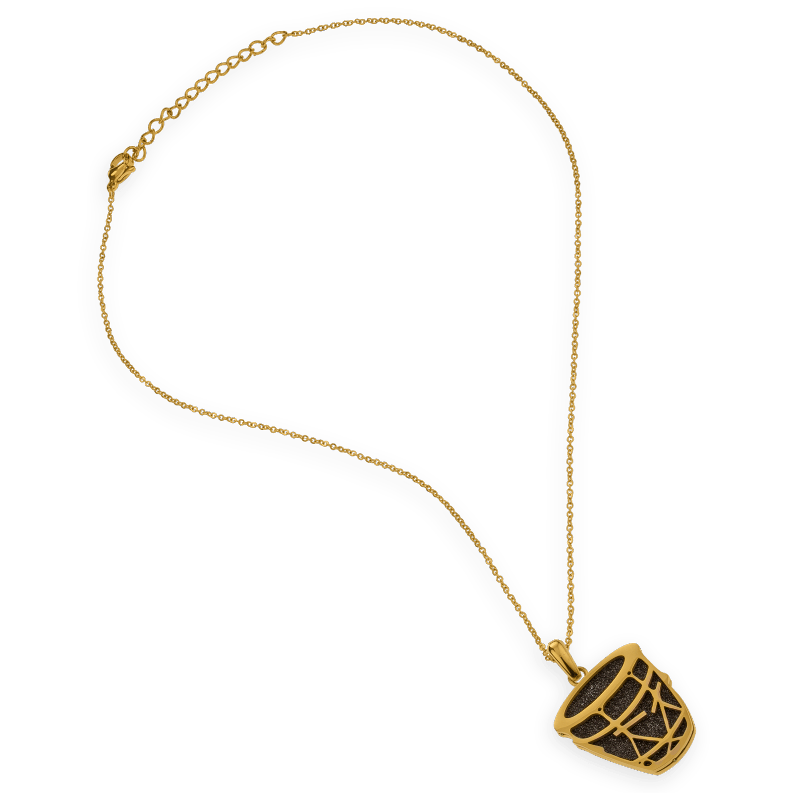 Pendentif 9.7 grammes Acier Gwoka Acier doré paillettes noir