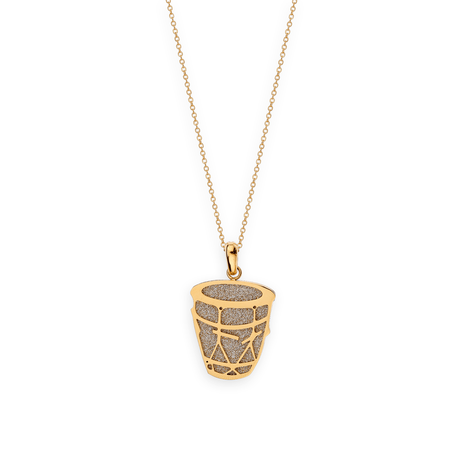 Collier acier jaune Gwoka couleur argent
