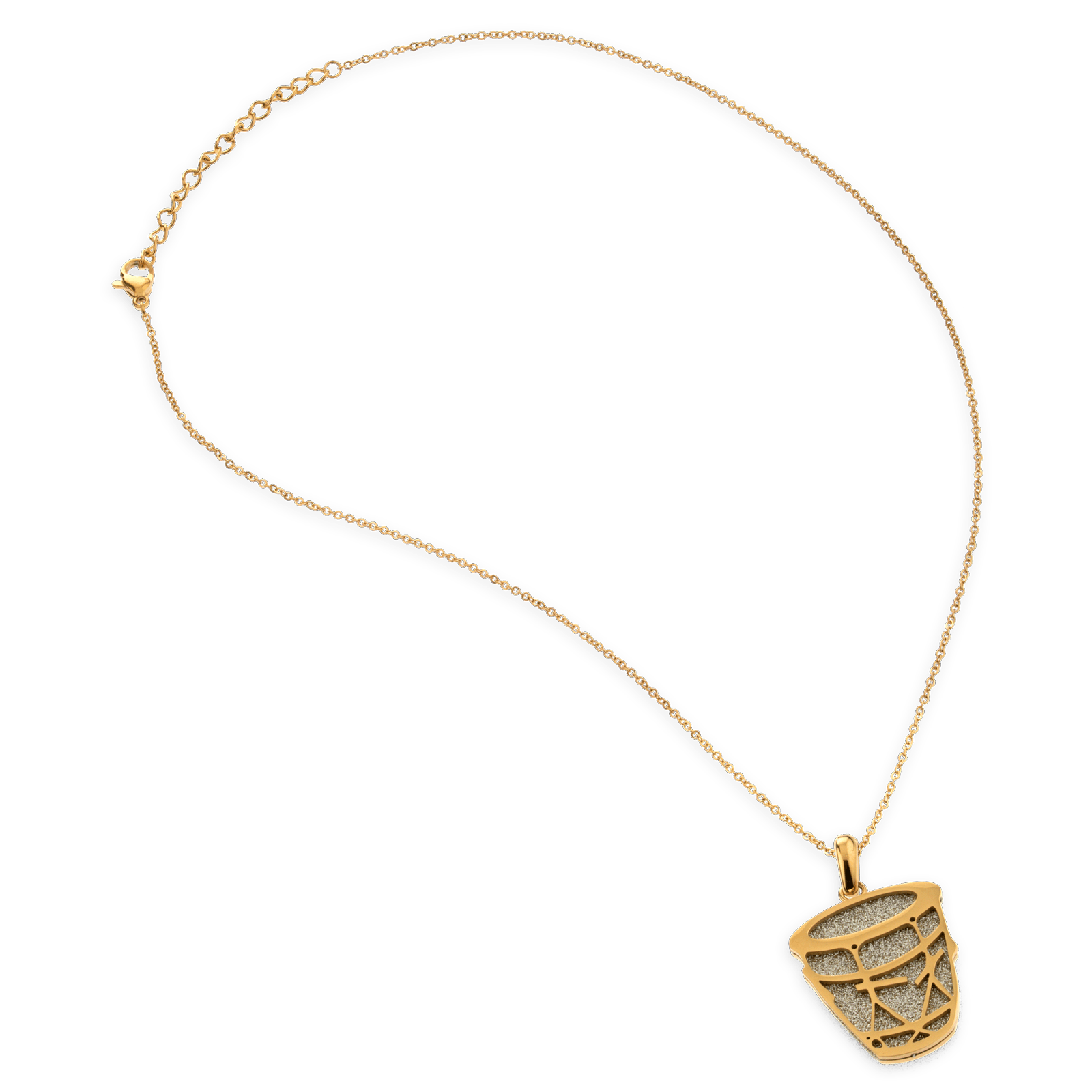 Collier acier jaune Gwoka couleur argent
