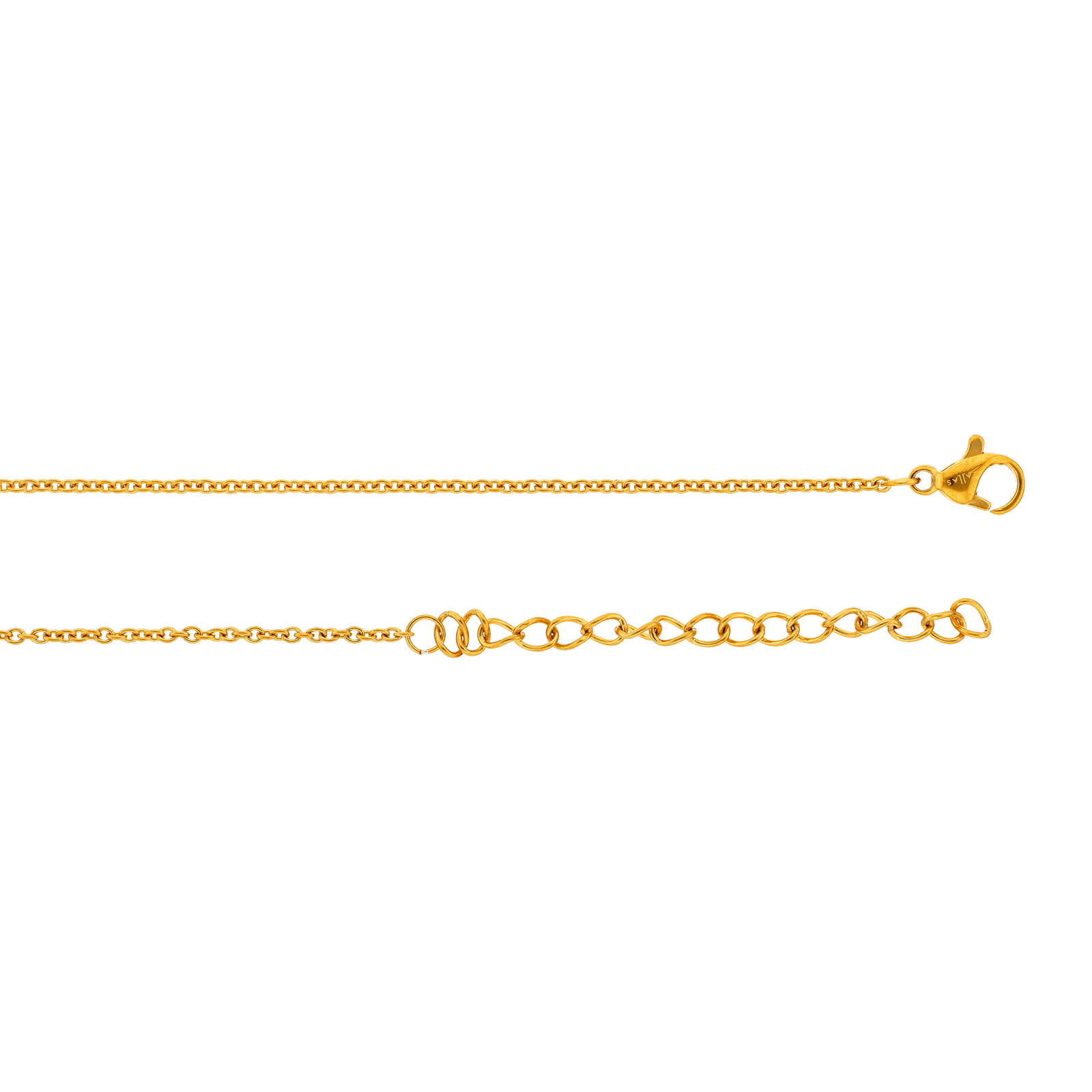 Collier Callas Acier doré Pendentif Torsade et Cristal 45 plus 5 centimètres