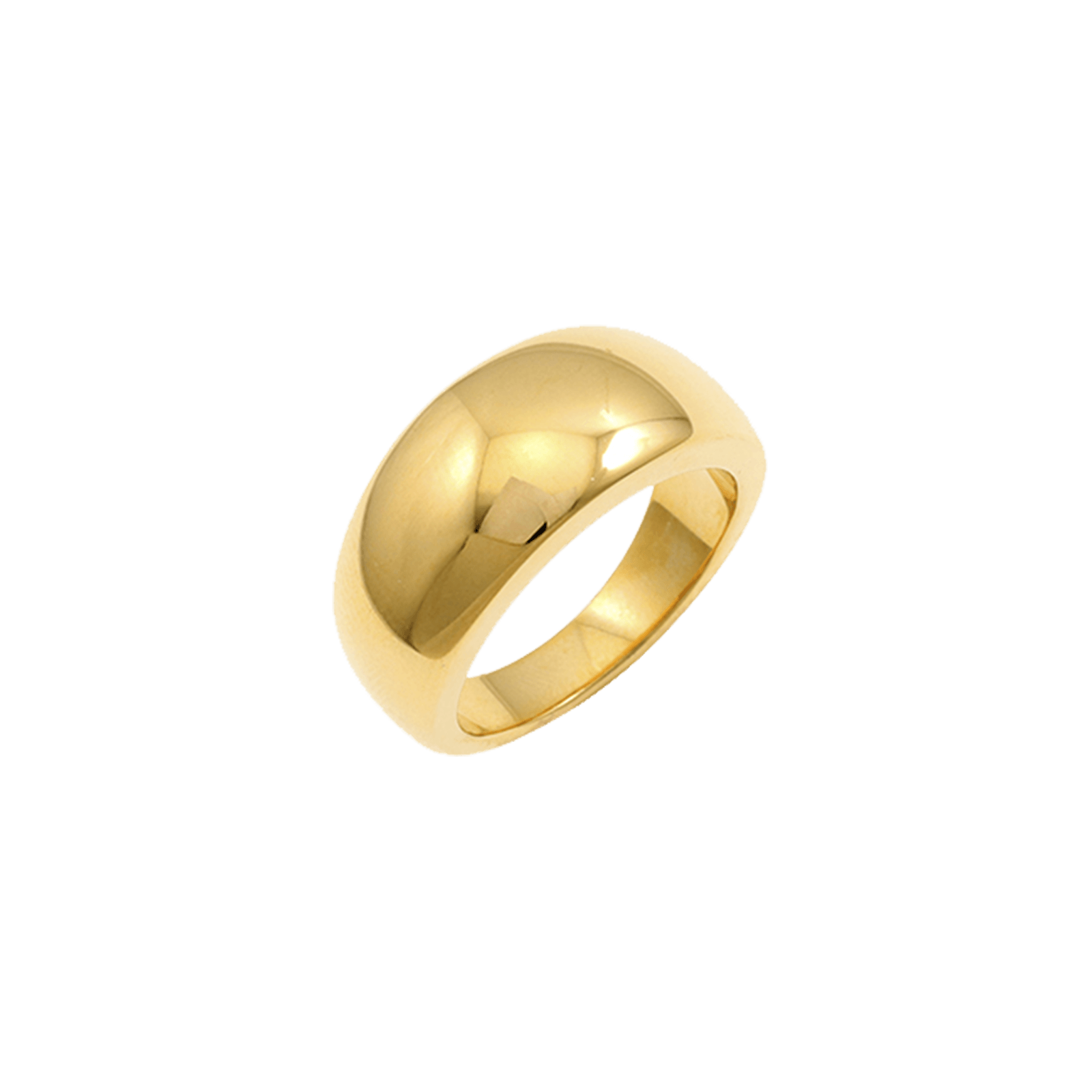Bague Jonc bombé 10 millimètres Acier doré