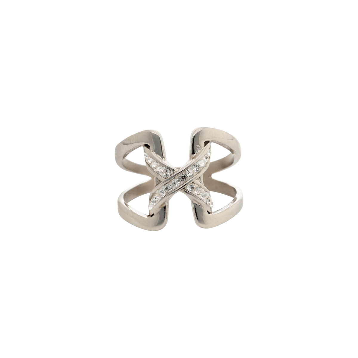 Bague Callas Acier fantaisie avec cristal Preciosa