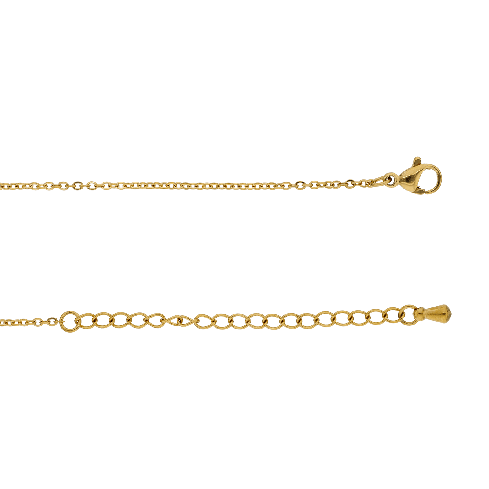 collier callas acier doré quatre trèfles époxy orange 40 plus 3 mm