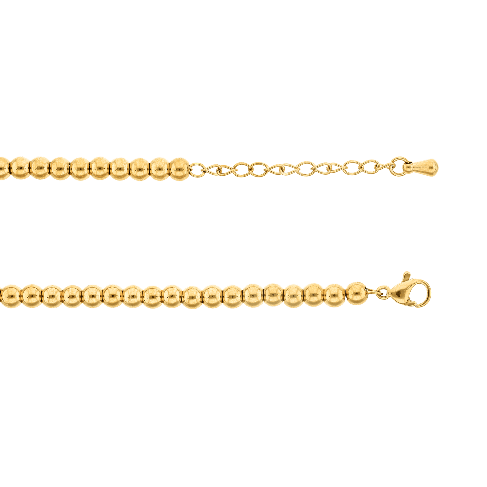 Bracelet Callas Acier doré boules 3 millimètres miraculeuse époxy blue 16 plus 3 centimètres