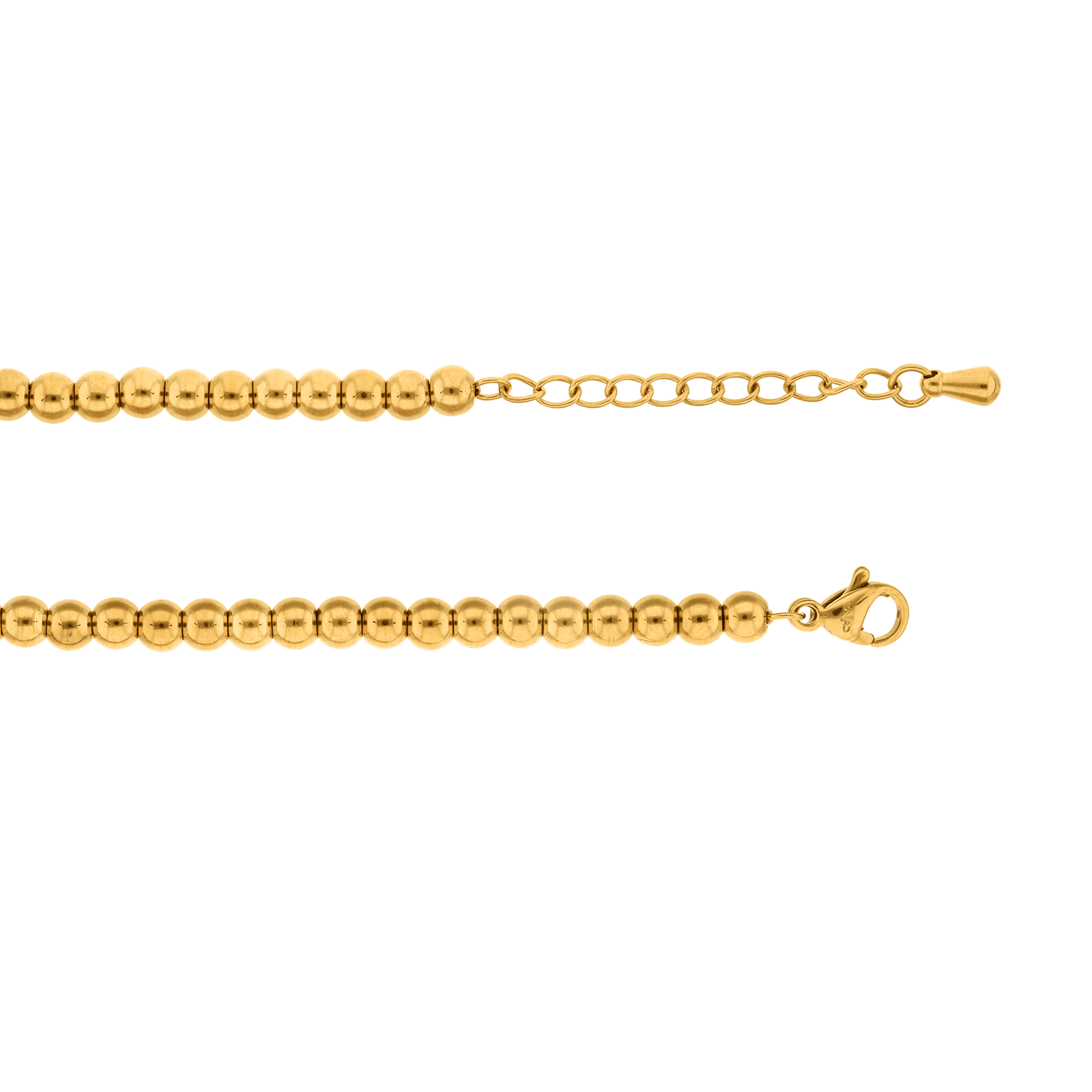 bracelet callas acier doré boules 3 mm miraculeuse époxy rose 16 plus 3 mm