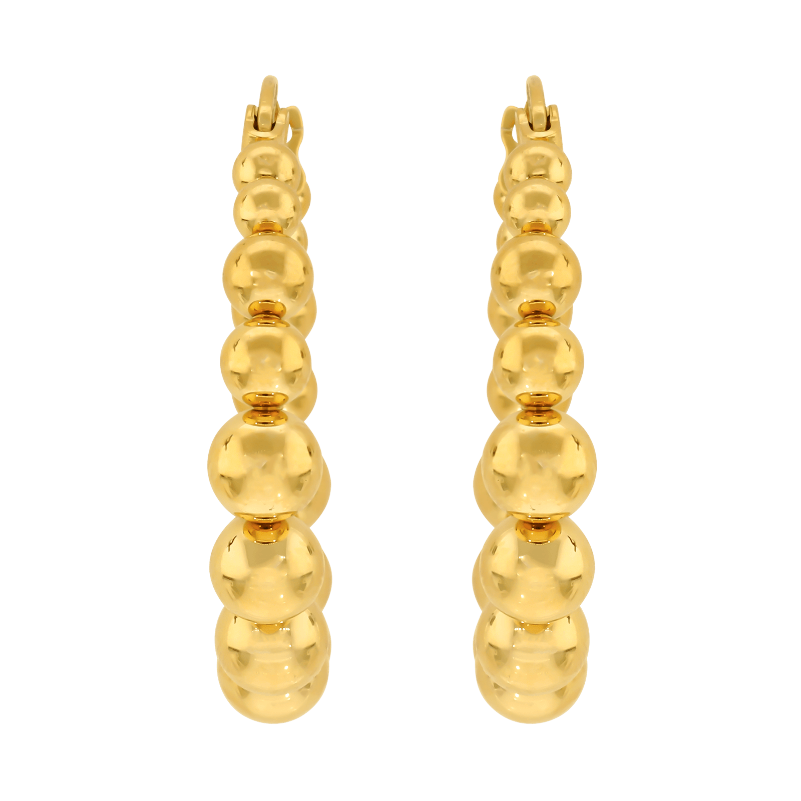 Créoles Callas Acier doré boules Chutes