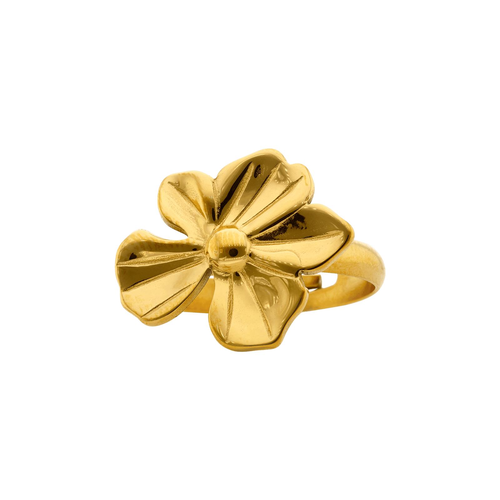 Bague Callas Acier doré ajustable fleur