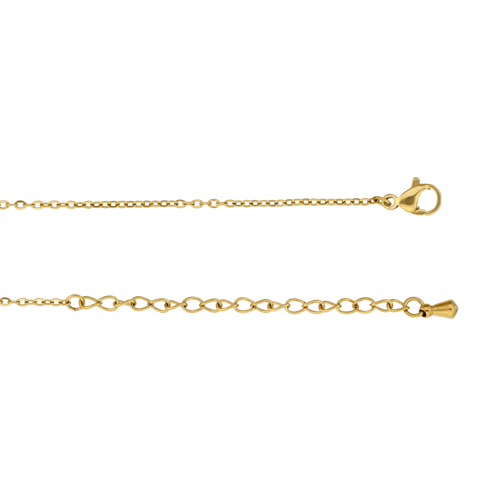 Collier Callas Acier doré Pendentif cercle ajouré Zircon blanc 40 plus 5 centimètres