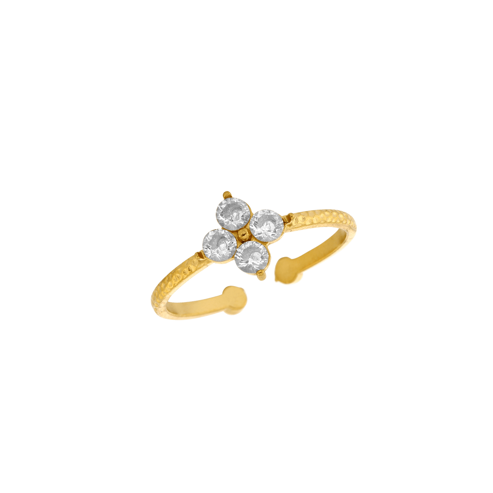 Bague Callas Acier doré ajustable fleur Zircon blanc