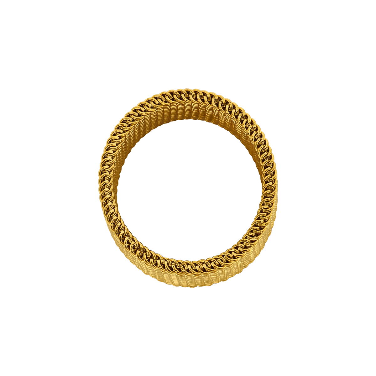 Bague Callas Acier doré maille milanaise