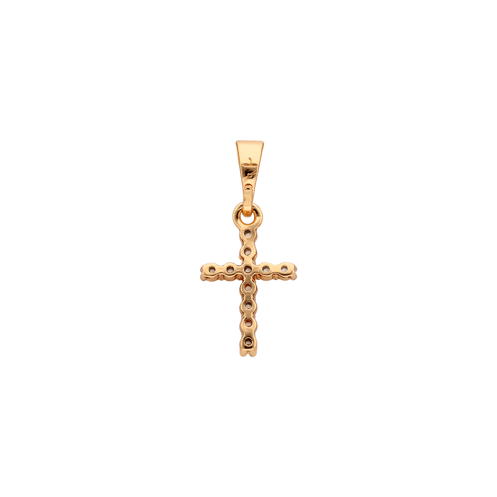 Pendentif couronne croix sertie Oxyde de Zirconium 15 millimètres